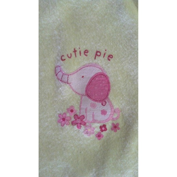 Girl's Size 9 M Months 3 Piece Outfit White Cardigan, Elephant Top & Pants - Picture 4 of 9